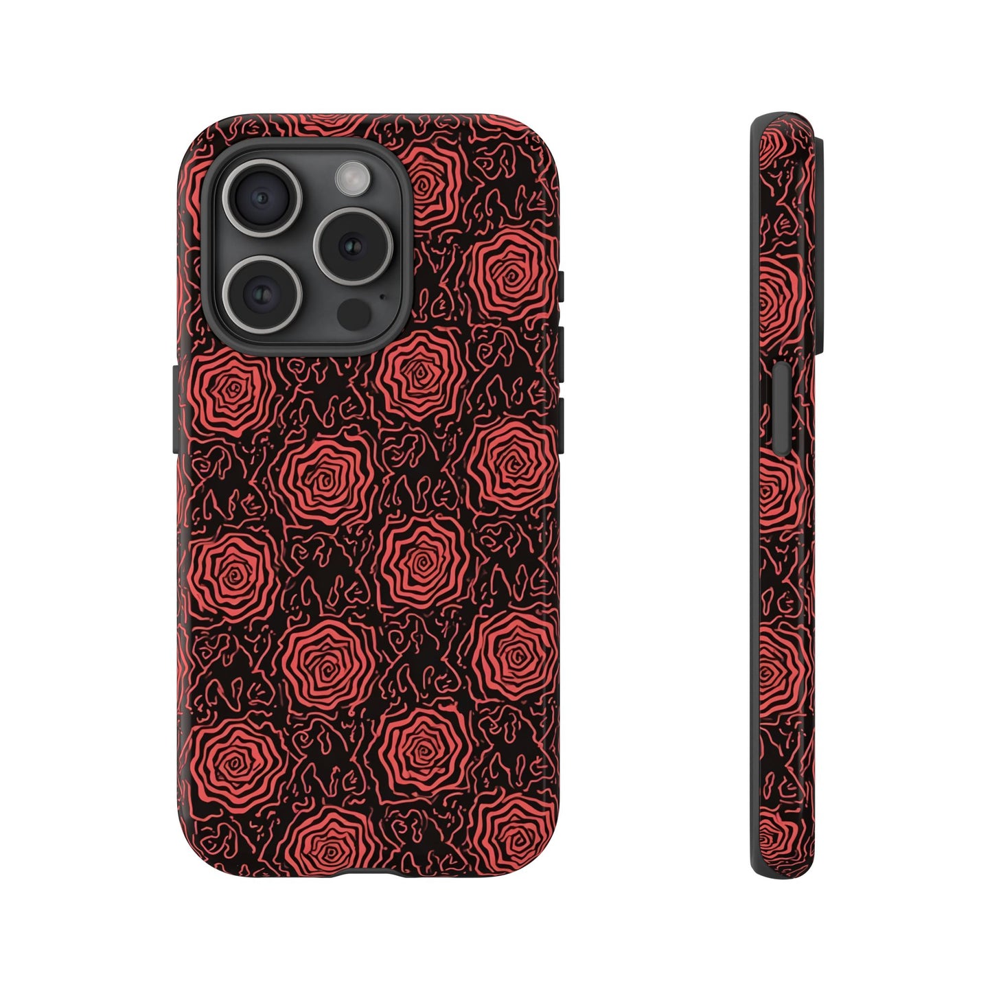 Red roses abstract geometric seamless pattern design