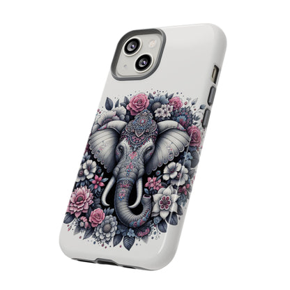 Ornate Floral Elephant Mobile Cover – Elegant Bohemian Art