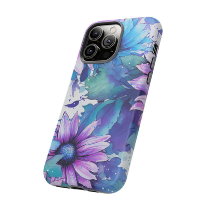 Dreamy Blue & Purple Floral Watercolor Mobile Case