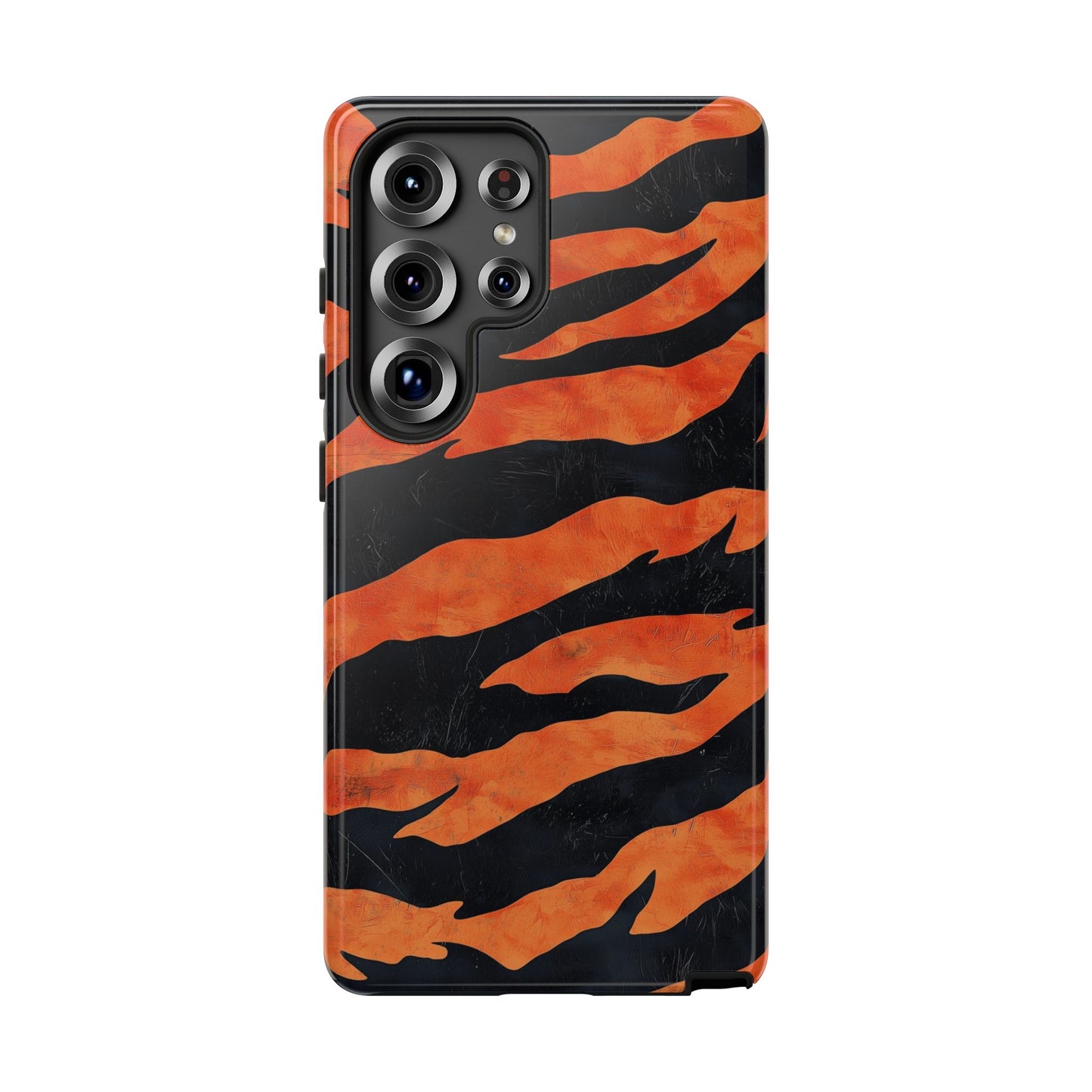 Burnt Orange & Black Tiger Stripes Phone Case for iPhone, Samsung & Google Pixel