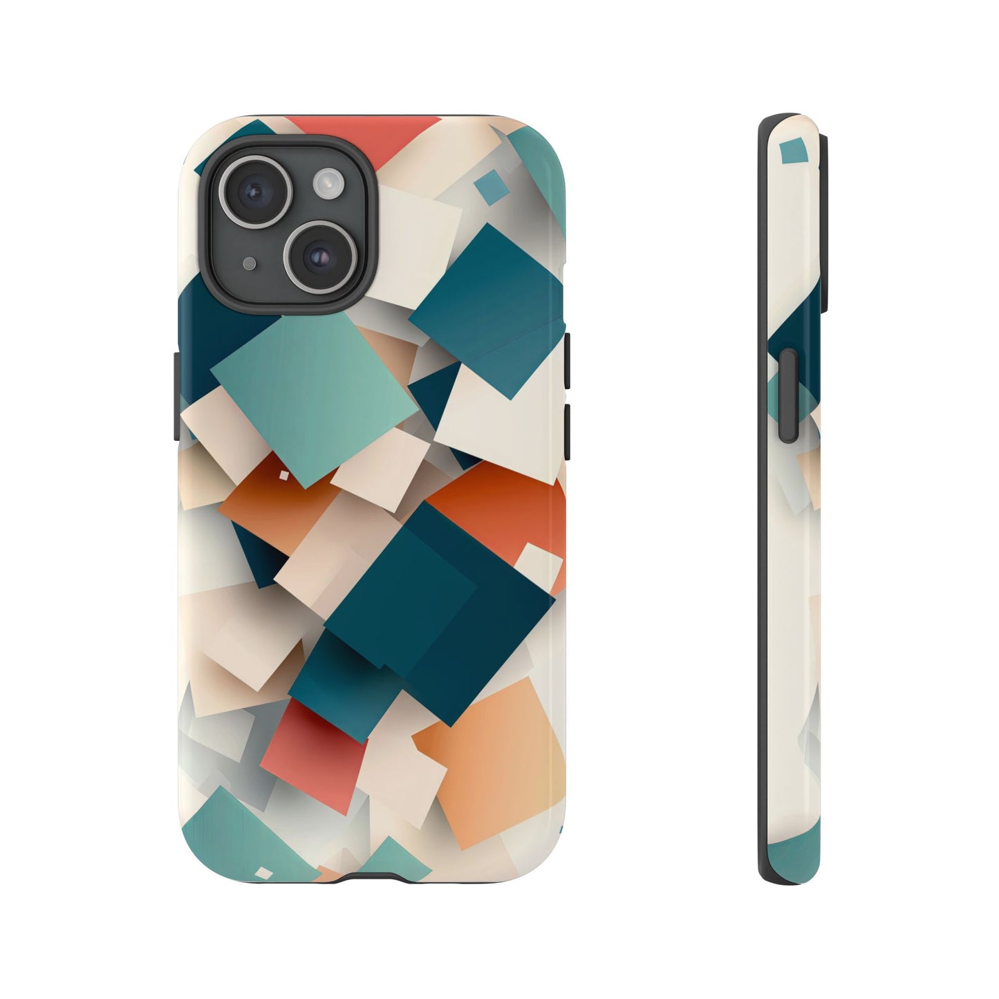 Geometric Cascade – Modern Abstract Blocks Phone Case – iPhone, Google Pixel, Samsung