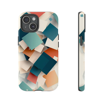 Geometric Cascade – Modern Abstract Blocks Phone Case – iPhone, Google Pixel, Samsung