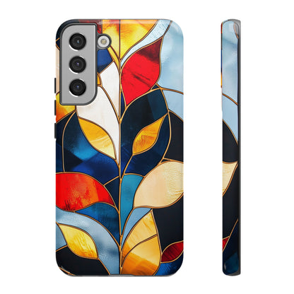 Ember Bloom – Vivid Leaf Mosaic Phone Case for iPhone, Samsung & Pixel