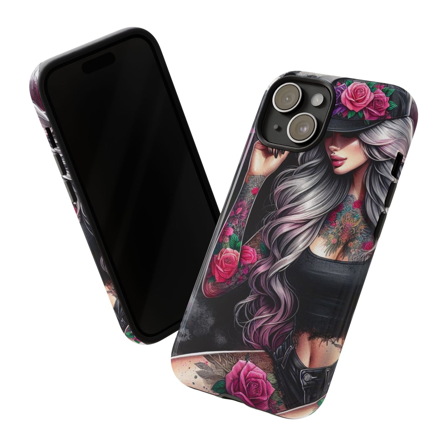 Ink & Roses – Edgy Floral Rebel Mobile Cover