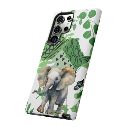 Playful Baby Elephant Mobile Cover – Tropical Boho Art