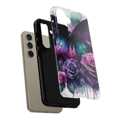 Mystic Bloom – Vibrant Butterfly & Rose Art Mobile Cover