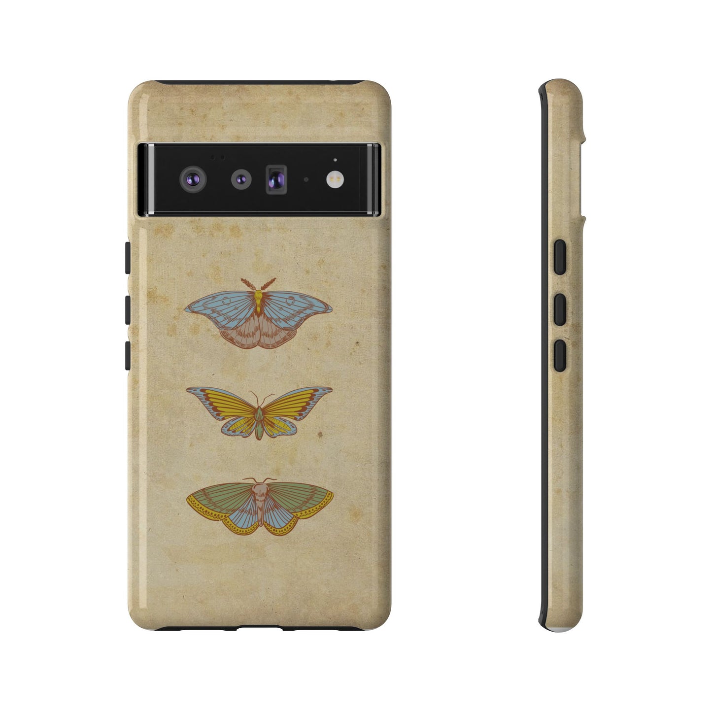 Minimal Vintage Butterfly Phone Case – Aesthetic Beige Background for iPhone, Samsung & Pixel