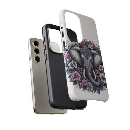 Ornate Floral Elephant Mobile Cover – Elegant Bohemian Art