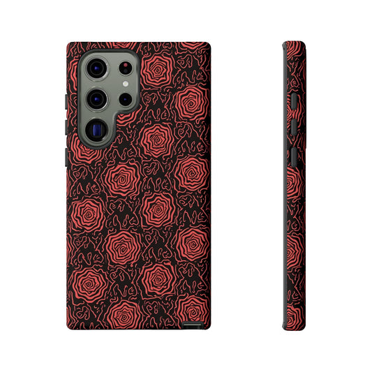 Red roses abstract geometric seamless pattern design