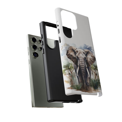 Majestic Watercolor Elephant Mobile Cover – Artistic Wildlife Design