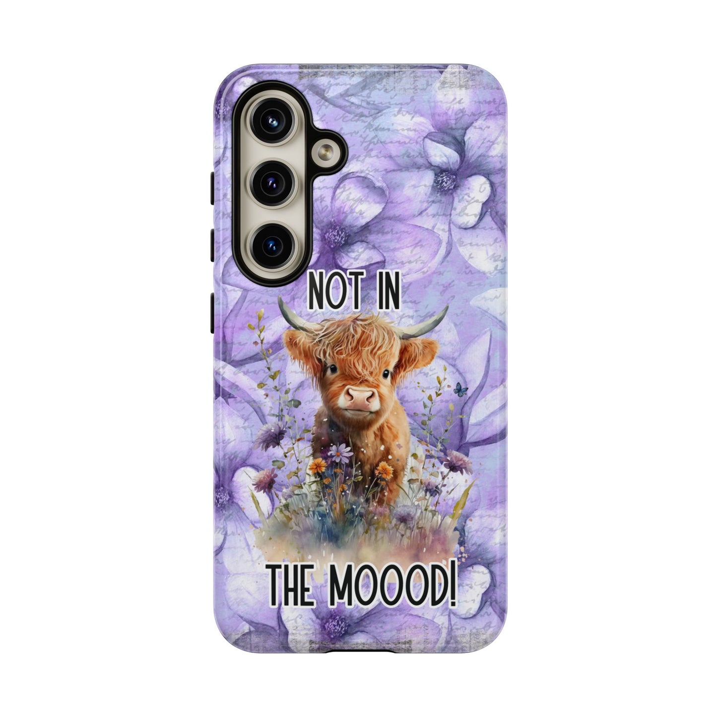 Not In The Mood Heifer Print Phone Case - iPhone, Samsung & Google Pixel Cover - Artistic Cow Phone Case, Animal Lover Gift