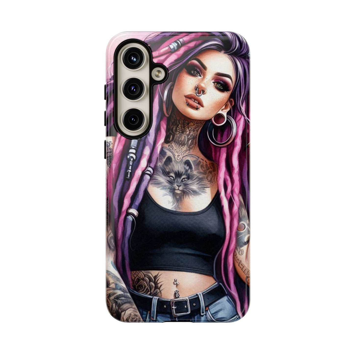 Tattooed Rebel – Gothic Cat Spirit Mobile Cover