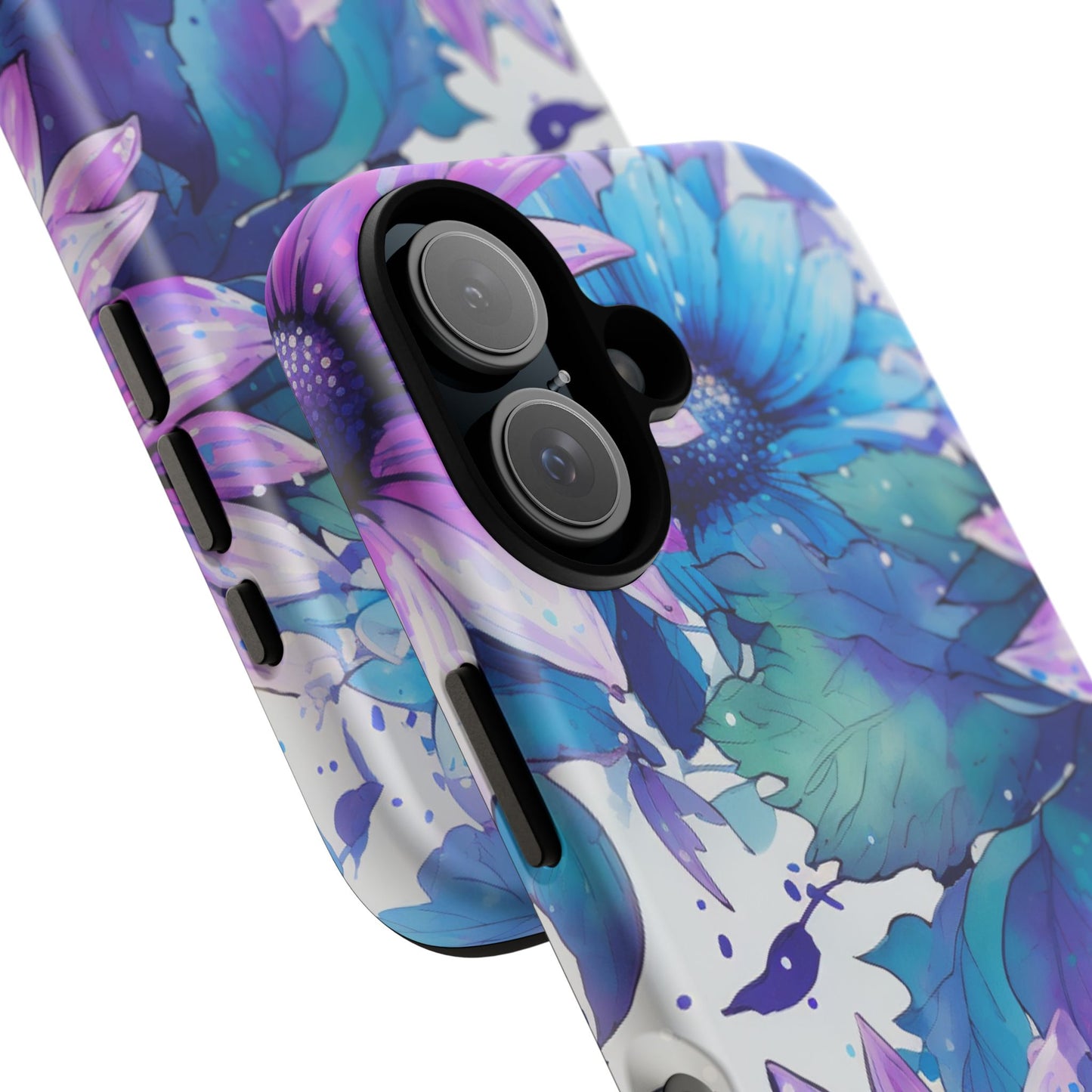Dreamy Blue & Purple Floral Watercolor Mobile Case
