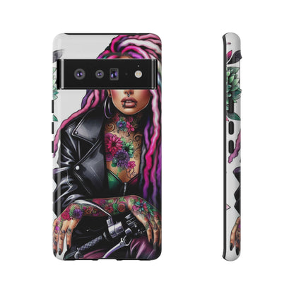 Neon Rebel – Vibrant Biker Queen Mobile Cover