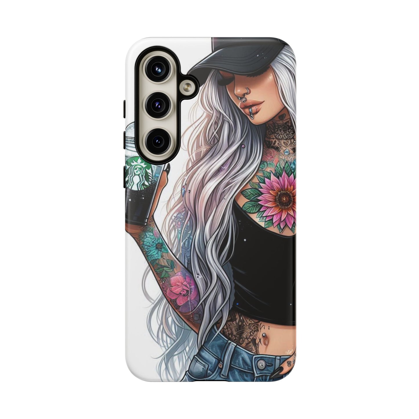 Tattooed Coffee Queen – Edgy Urban Aesthetic Mobile Cover