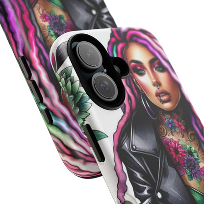 Neon Rebel – Vibrant Biker Queen Mobile Cover