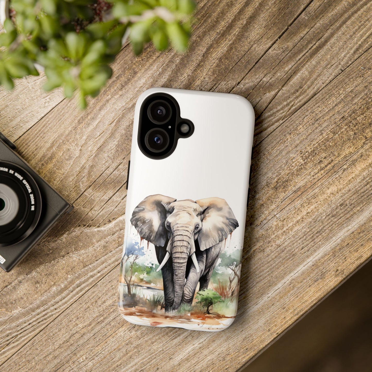 Safari Watercolor Elephant Mobile Cover – Artistic Wildlife Design