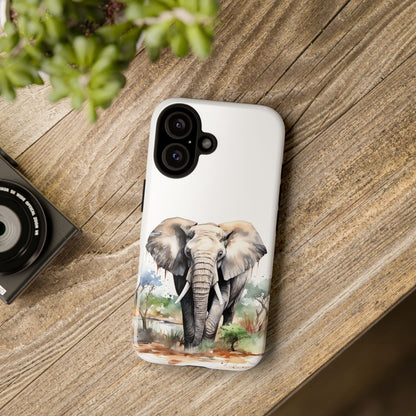 Safari Watercolor Elephant Mobile Cover – Artistic Wildlife Design
