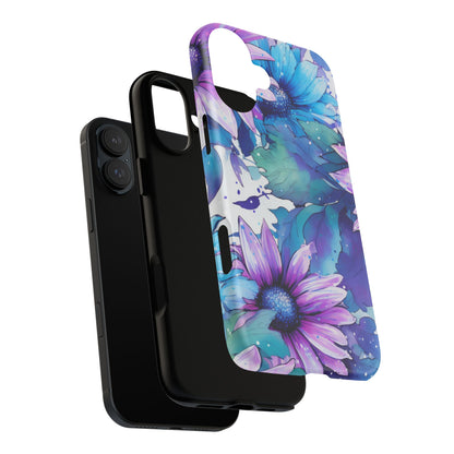 Dreamy Blue & Purple Floral Watercolor Mobile Case