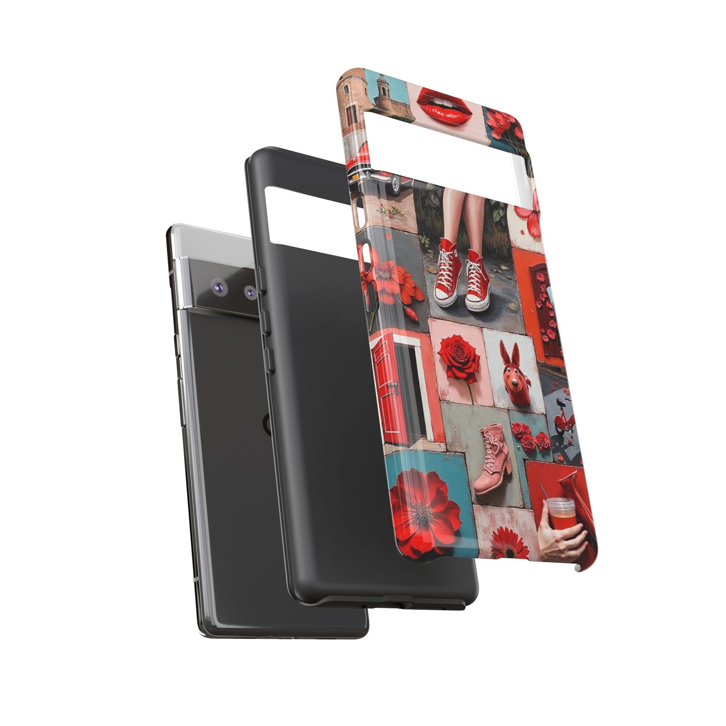 Red Sneakers & Roses Collage Phone Case