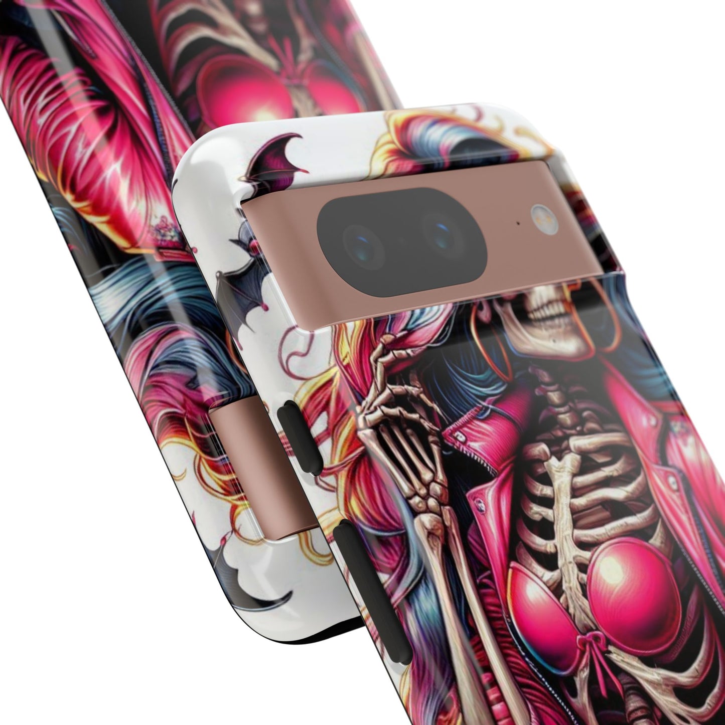 Neon Bones – Retro Skeleton & Vibrant Punk Aesthetic Mobile Cover