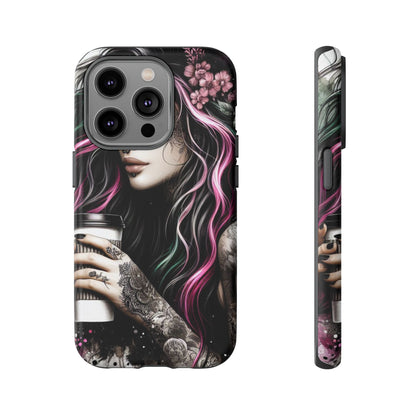 Tattooed Serenity – Gothic Coffee Lover Mobile Cover
