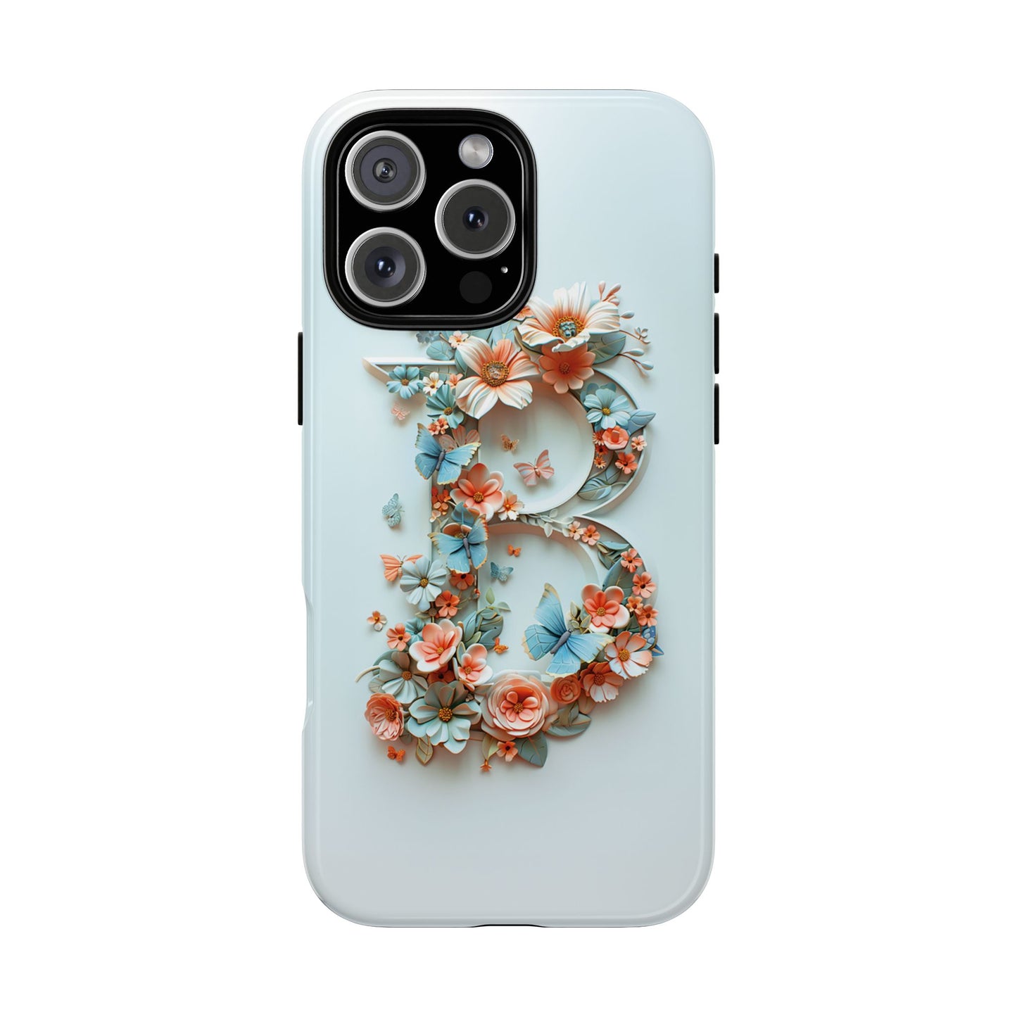 Floral Letter B Phone Case – Personalized Aesthetic Cover for iPhone, Samsung & Google Pixel