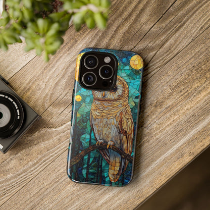 Nocturnal Wisdom – Stained Glass Owl Phone Case for iPhone, Samsung & Pixel
