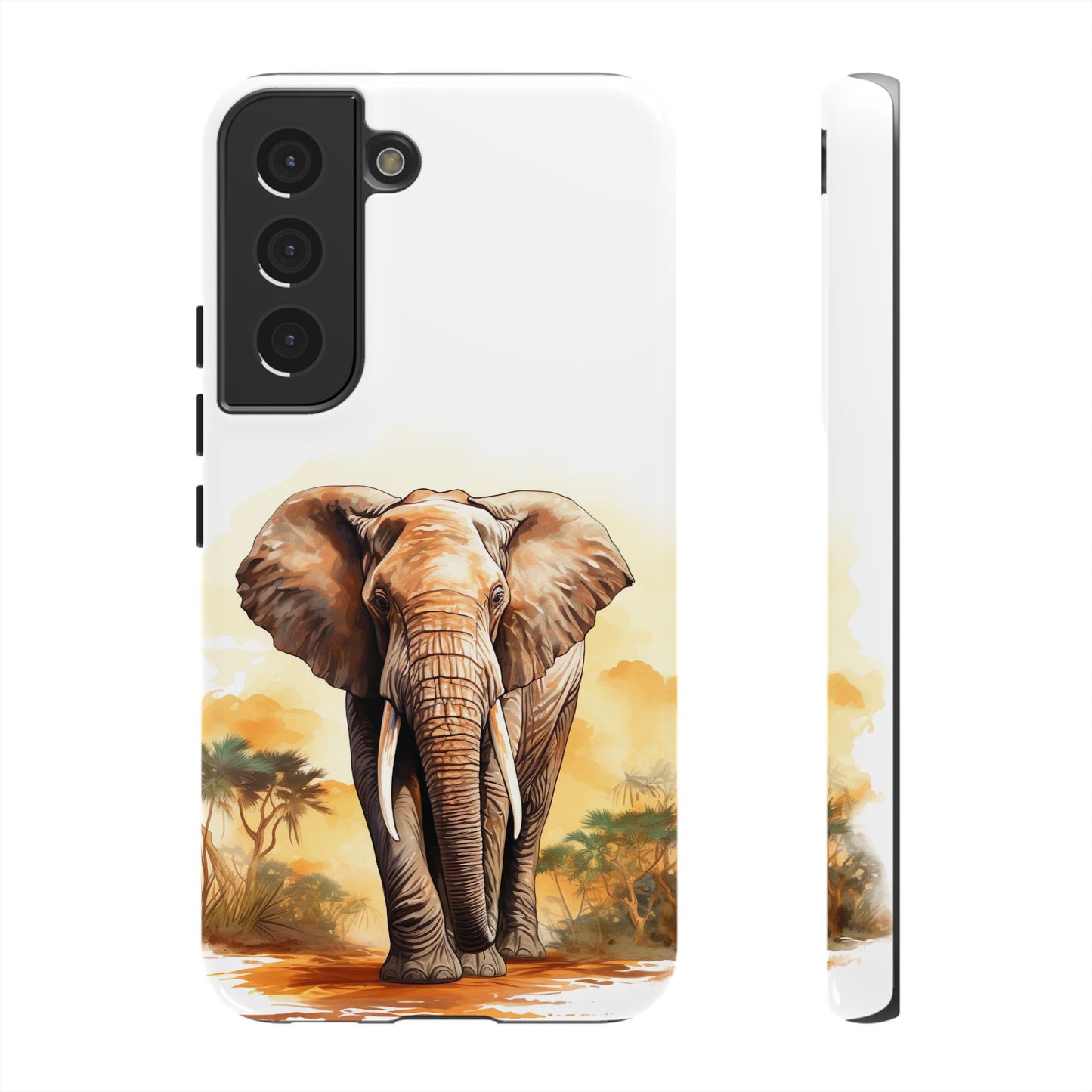 Safari Elephant Watercolor Mobile Cover – Majestic Wildlife Art