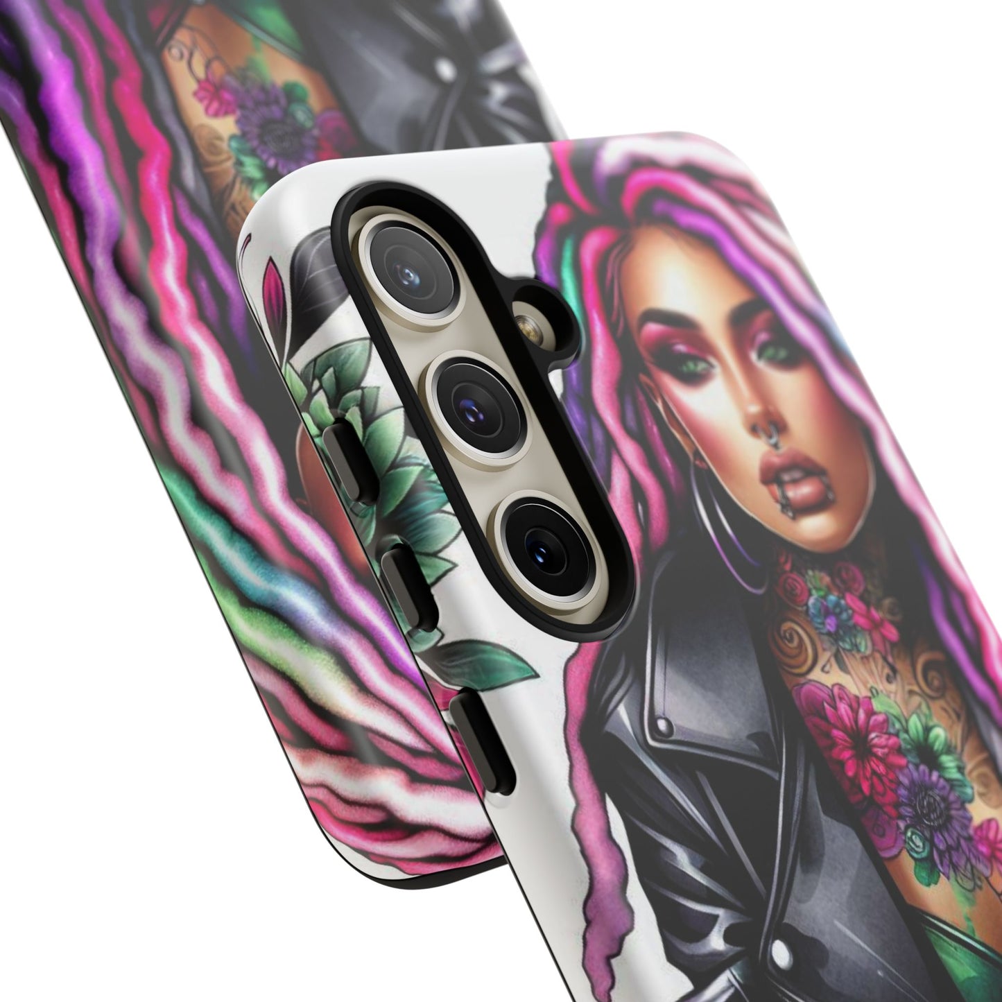 Neon Rebel – Vibrant Biker Queen Mobile Cover