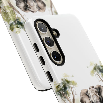 Serene Jungle Elephant Mobile Cover – Watercolor Wildlife Design