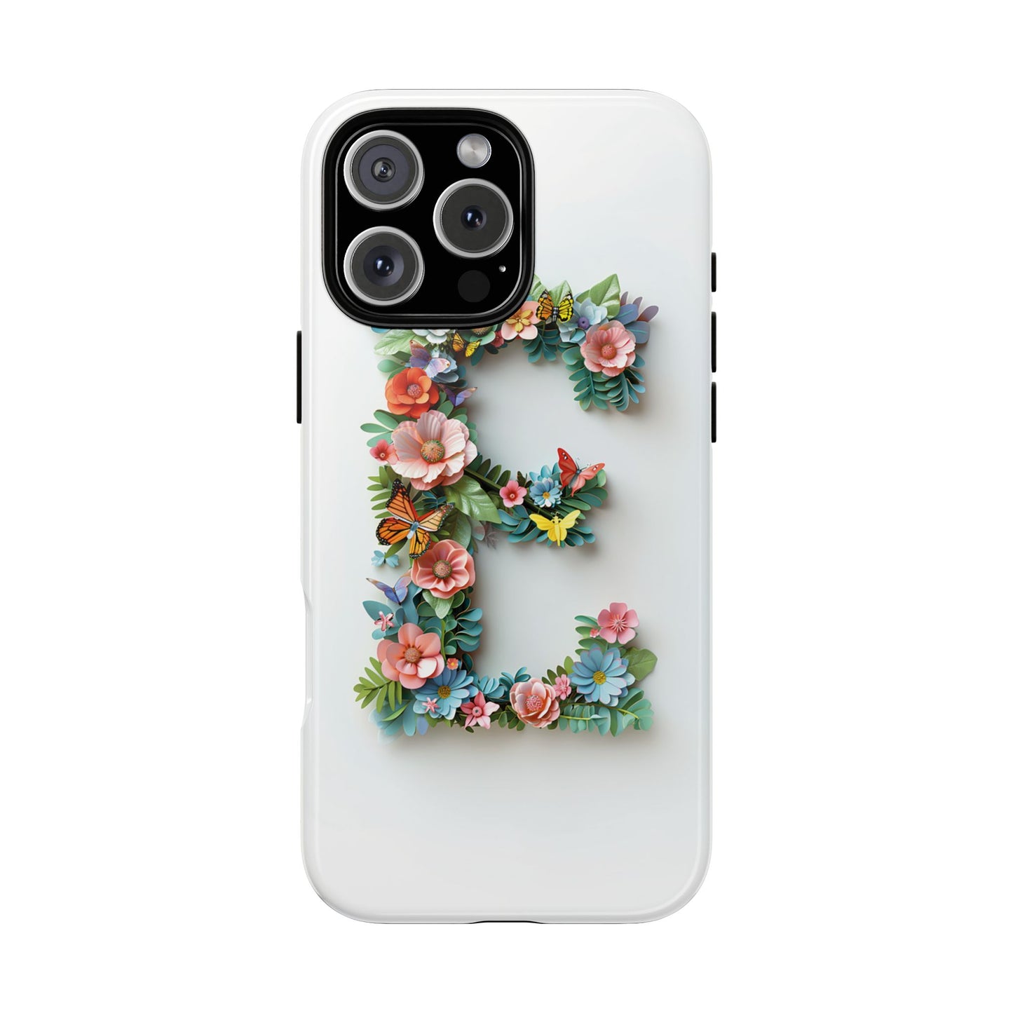Floral Letter E Phone Case – Personalized Aesthetic Cover for iPhone, Samsung & Google Pixel