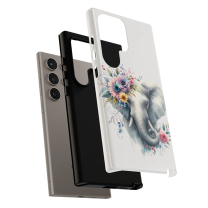Floral Elephant Mobile Cover – Elegant Watercolor Art