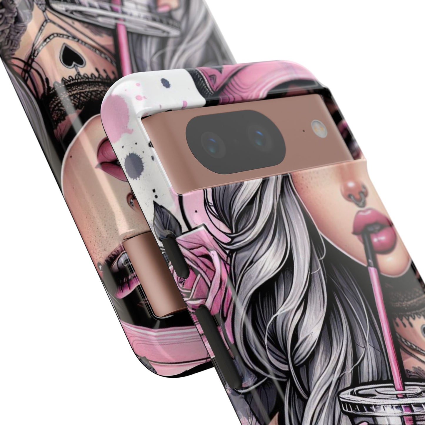 Pink Aesthetic Rebel – Iced Coffee & Inked Beauty Mobile Cover