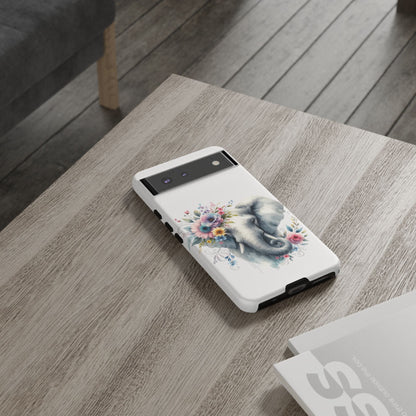 Floral Elephant Mobile Cover – Elegant Watercolor Art