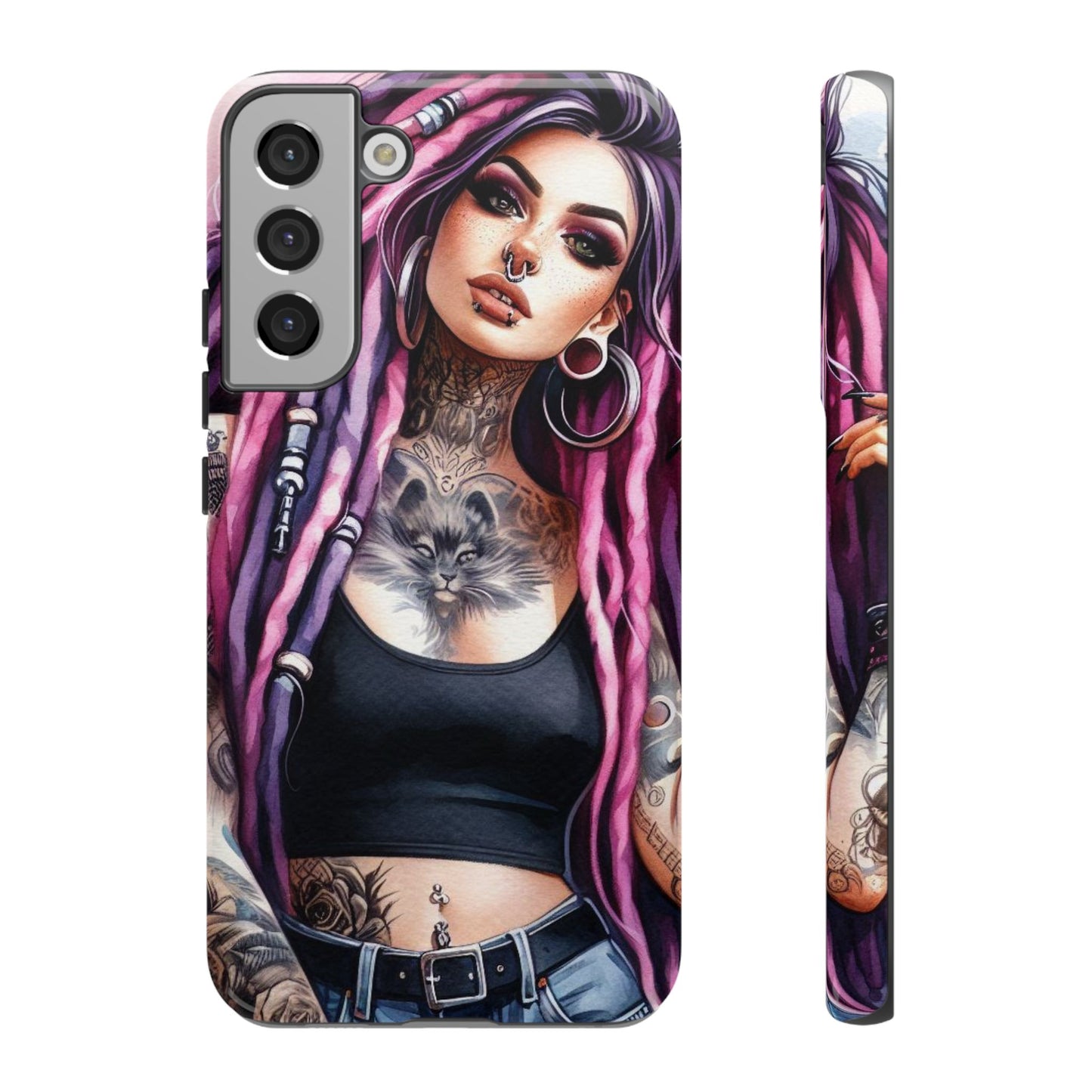 Tattooed Rebel – Gothic Cat Spirit Mobile Cover