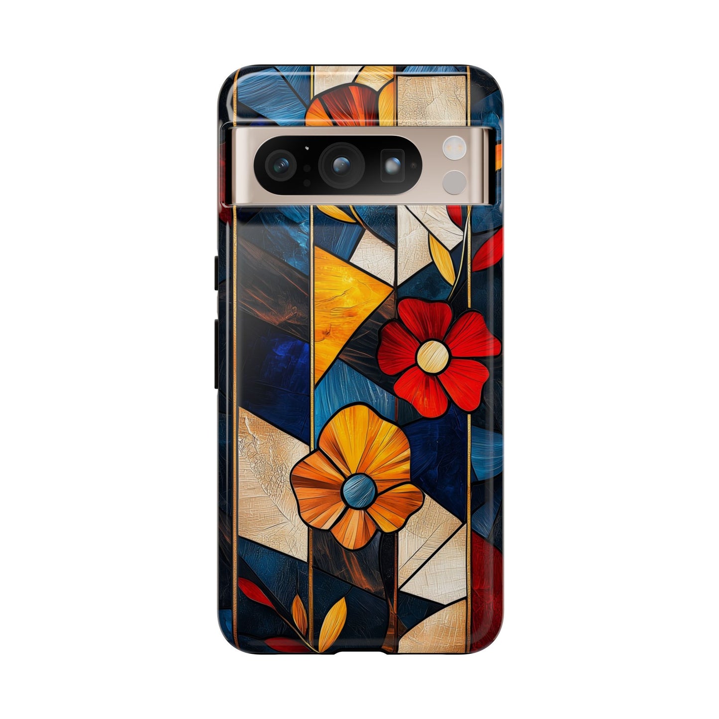 Bloomlines – Geometric Floral Stained Glass Phone Case for iPhone, Samsung & Pixel