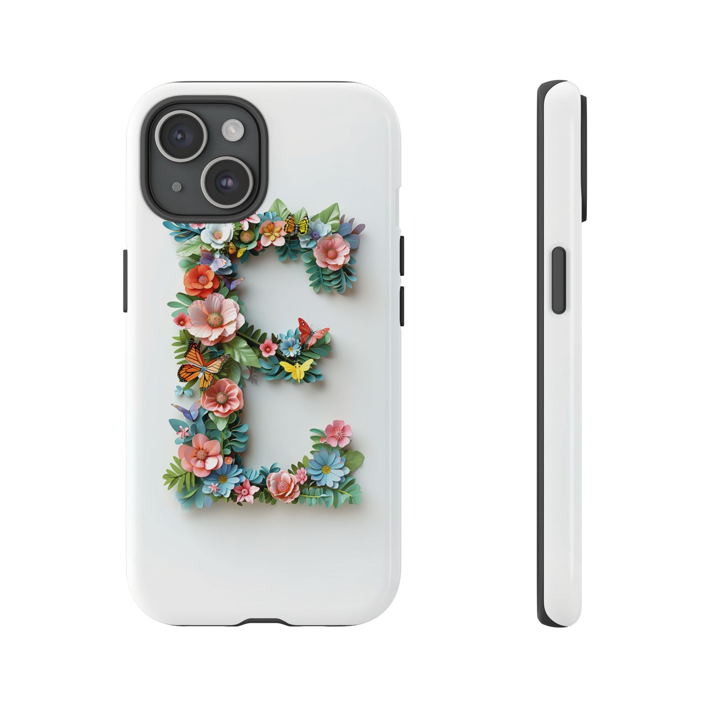 Floral Letter E Phone Case – Personalized Aesthetic Cover for iPhone, Samsung & Google Pixel