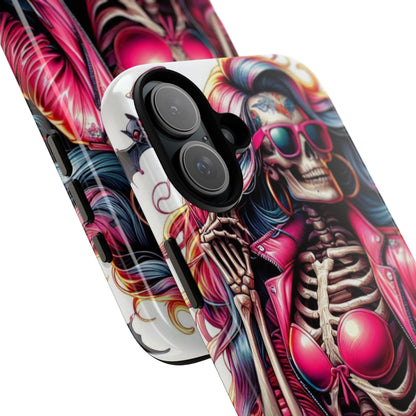 Neon Bones – Retro Skeleton & Vibrant Punk Aesthetic Mobile Cover