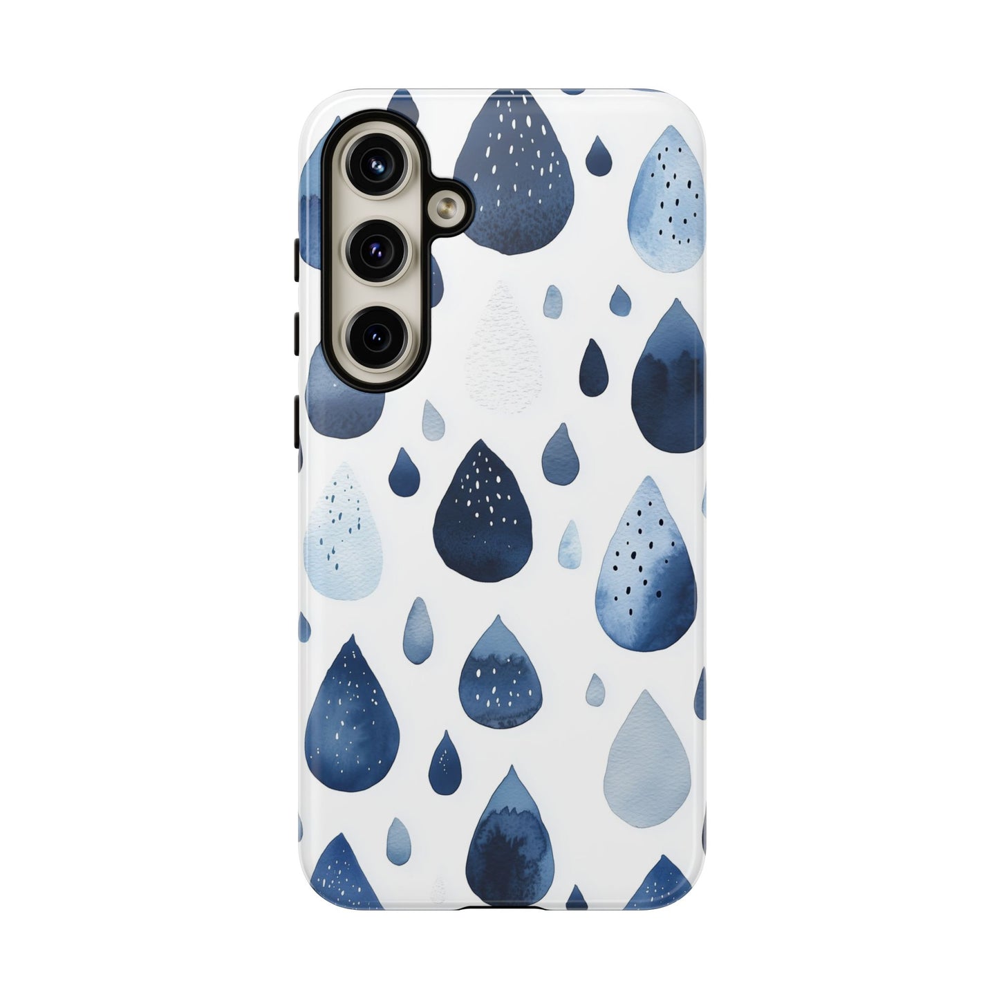 Indigo Rain Drops Watercolor Phone Case for iPhone, google Pixel & Samsung