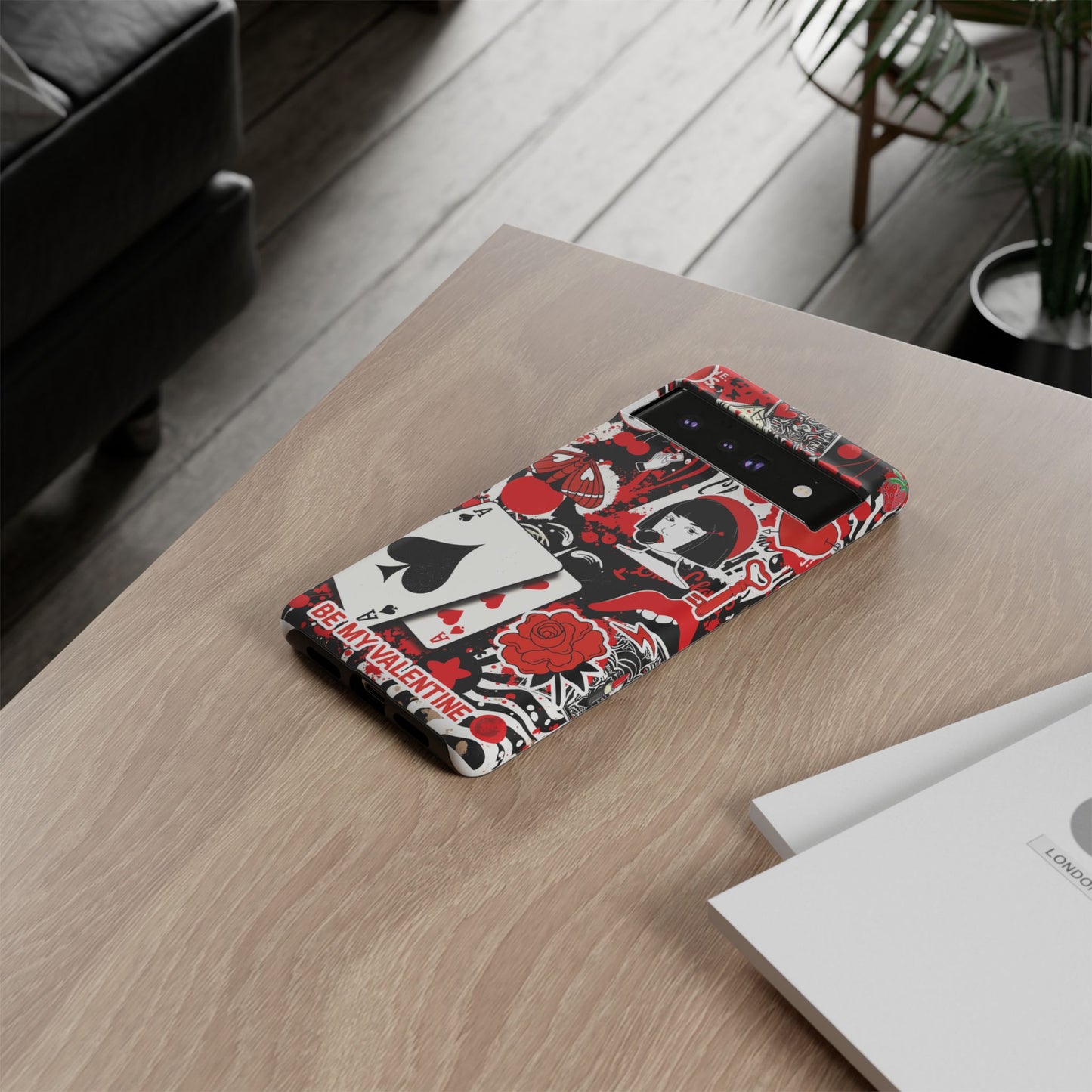 Bold Red & Black Ace Card Phone Case