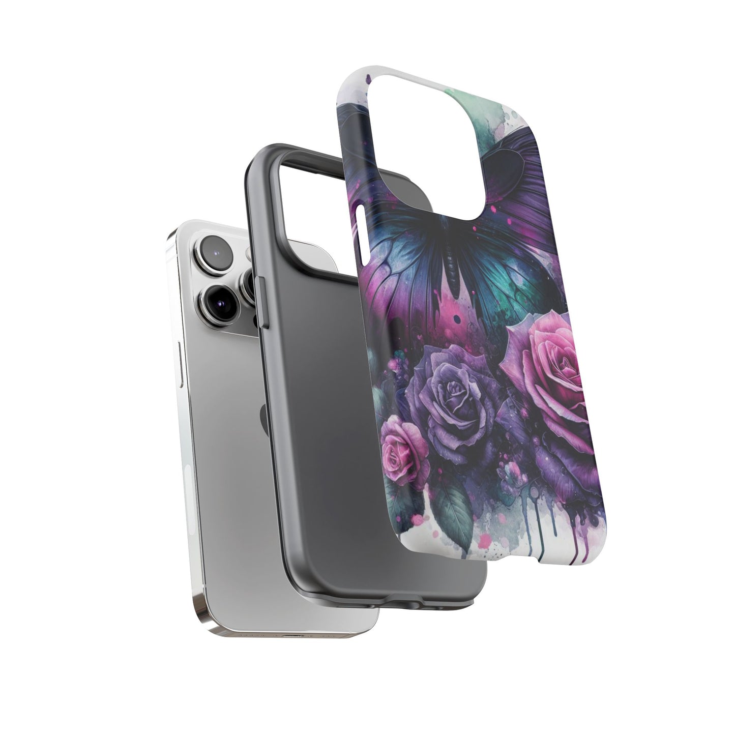 Mystic Bloom – Vibrant Butterfly & Rose Art Mobile Cover