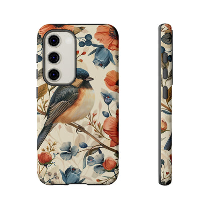 Floral Bird Phone Case - Elegant Nature-Inspired Cover for iPhone, Samsung & Google Pixel