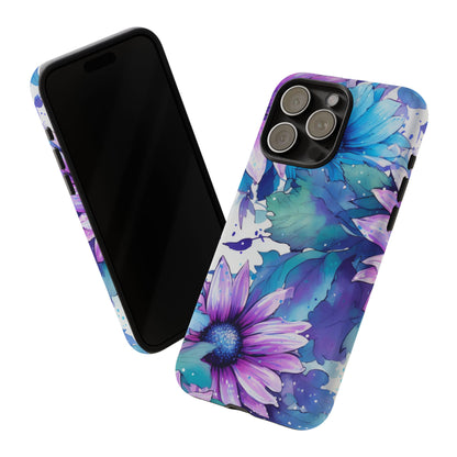 Dreamy Blue & Purple Floral Watercolor Mobile Case