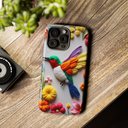 Elegant Hummingbird with Floral Mosaic Design | Nature's Artistic Vibes | iPhone 16 Pro