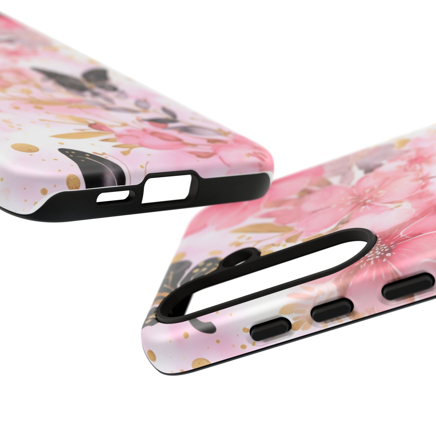 Pink Blossom & Gold Butterfly Mobile Case