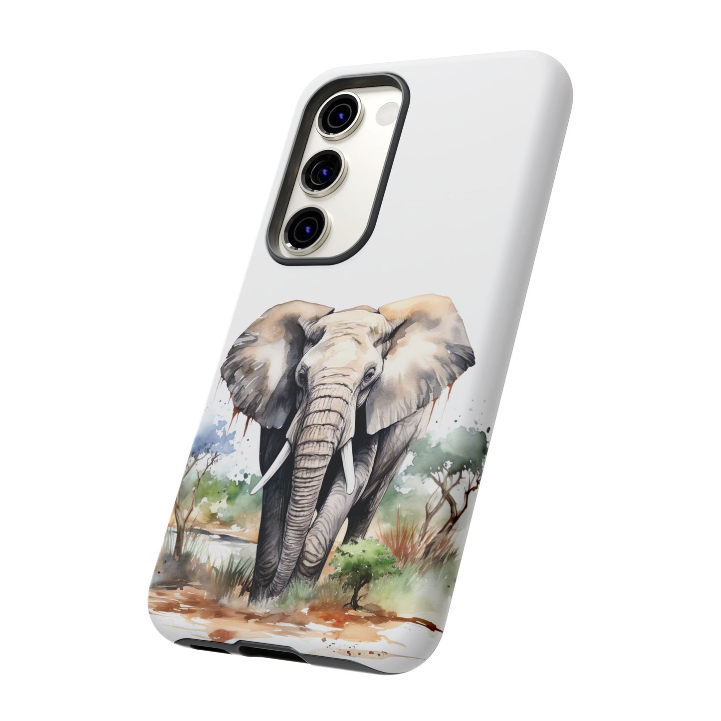 Safari Watercolor Elephant Mobile Cover – Artistic Wildlife Design