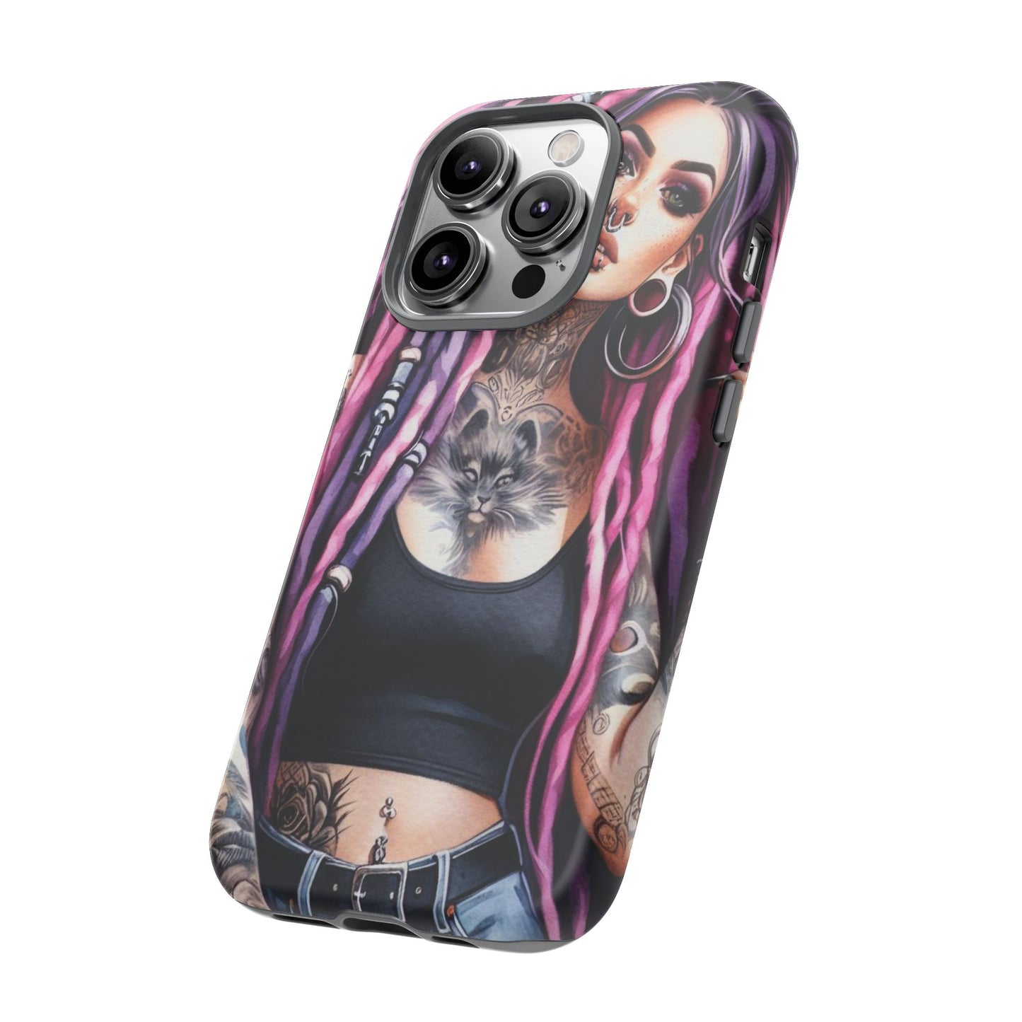 Tattooed Rebel – Gothic Cat Spirit Mobile Cover