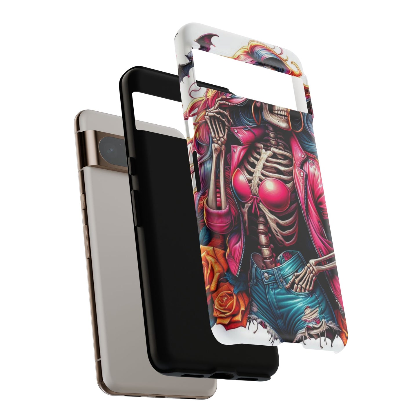 Neon Bones – Retro Skeleton & Vibrant Punk Aesthetic Mobile Cover