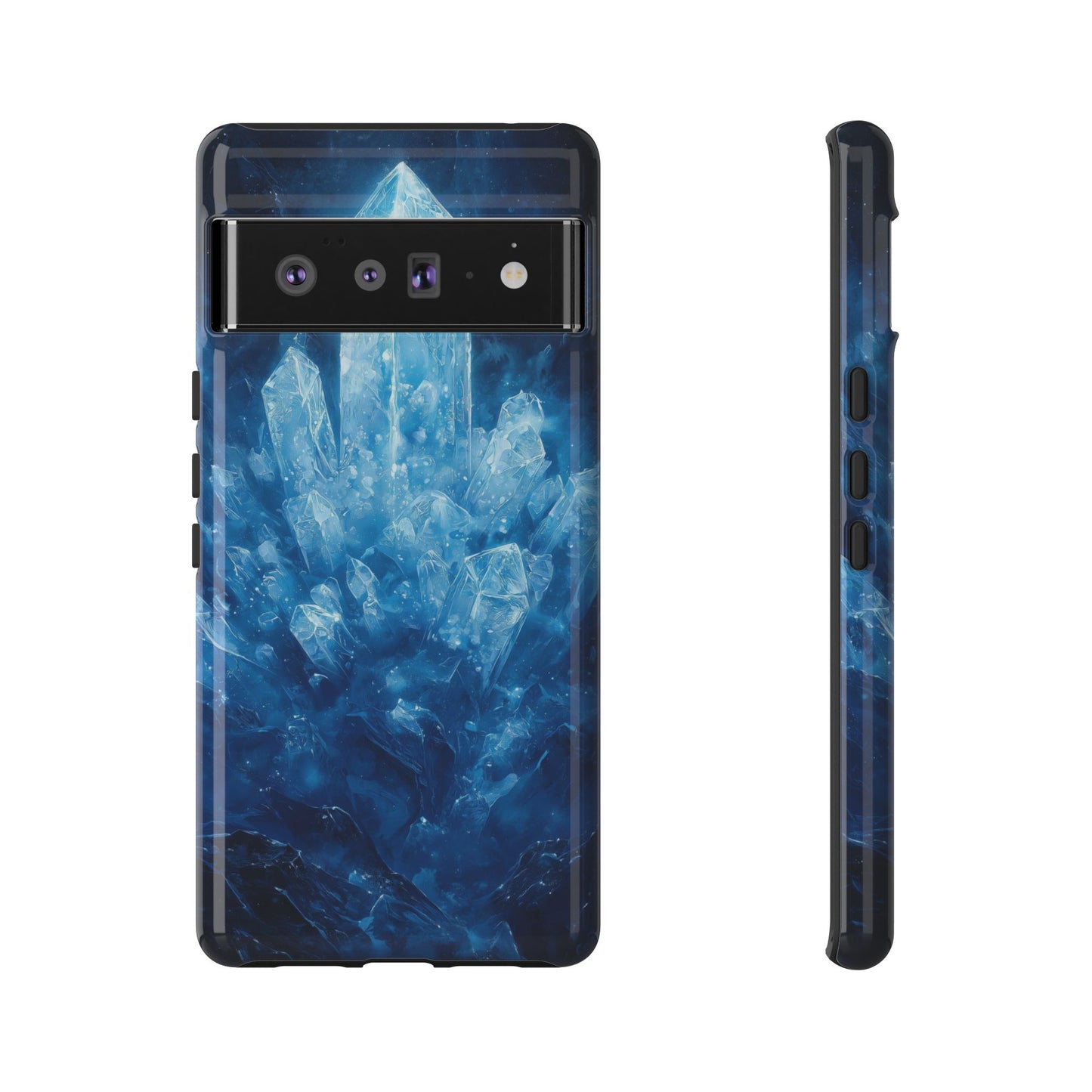 Cosmic Ice Crystal Matching Couple Phone Case – A Dazzling Duo for iPhone, Samsung & Google Pixel